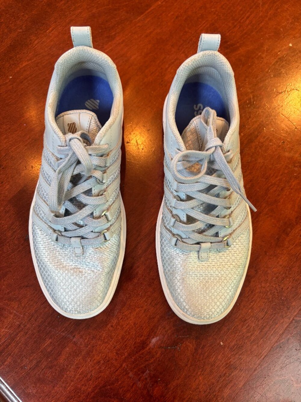 K SWISS, Women's Donavon Low Sneaker in Baby Blue, Size 7.5